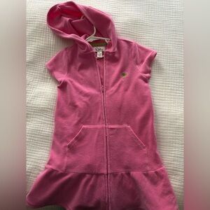 Lilly Pulitzer Pink Hooded Terry Zip Dress